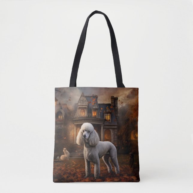 Poodle Halloween Scary Tote Bag (Front)