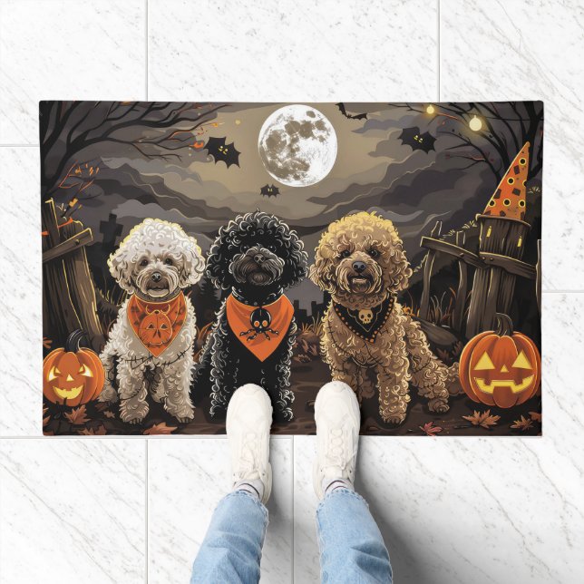 Poodle Halloween Spooky Doormat (Indoor)