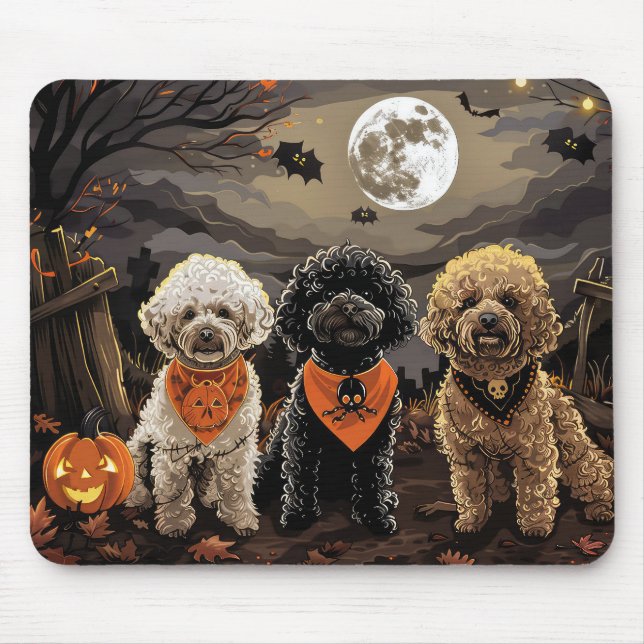 Poodle Halloween Spooky Mouse Pad (Front)