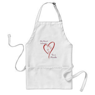 Poodle Heart Belongs Adult Apron