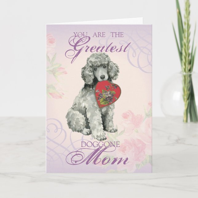 Poodle Heart Mom Card (Front)