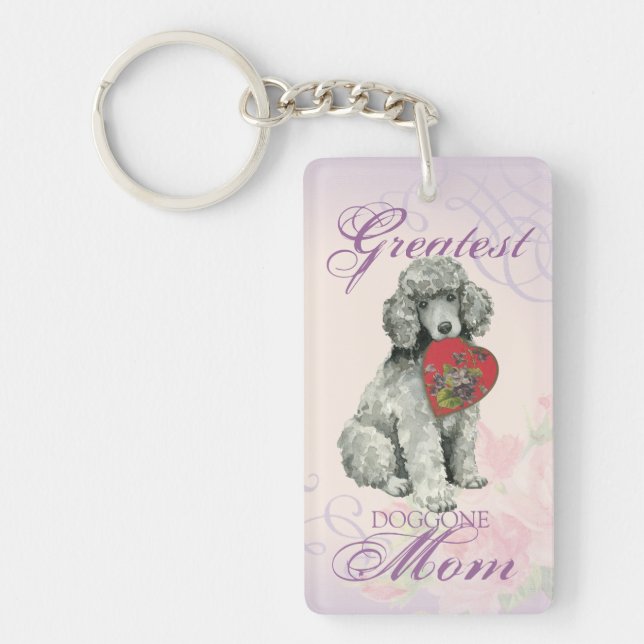 Poodle Heart Mom Keychain (Front)