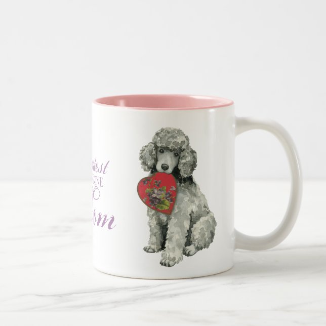 Poodle Heart Mom Two-Tone Coffee Mug (Right)