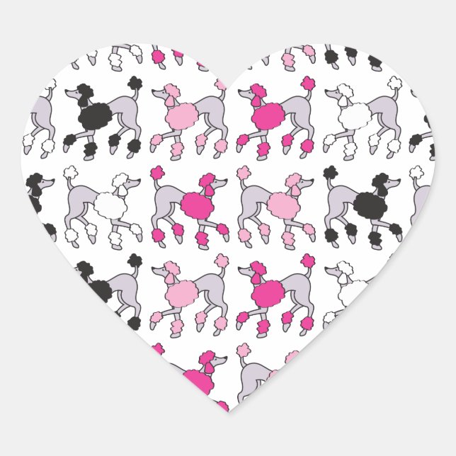 POODLE HEART STICKER (Front)