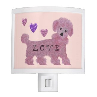 Poodle Hearts Night Light