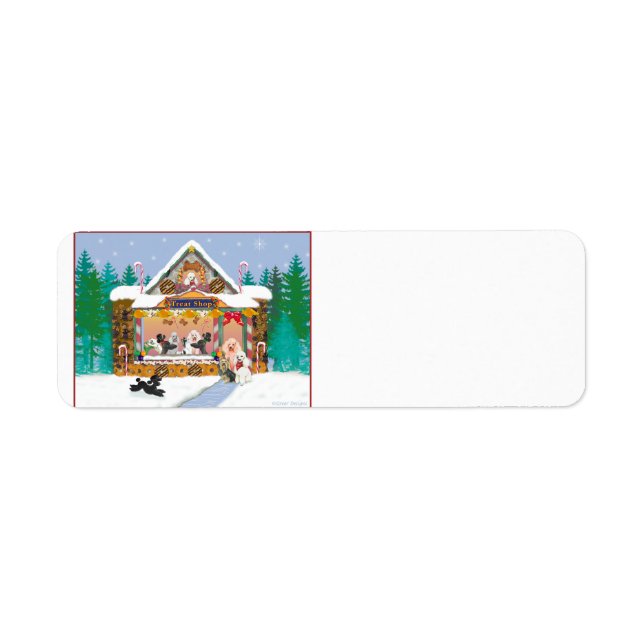 Poodle Holiday Christmas Treat Shop Label (Front)