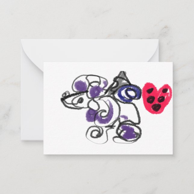 Poodle hot  note card (Front)