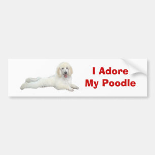 Poodle I Adore Bumper Sticker