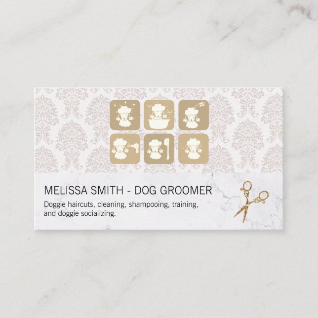 Poodle Icons | Animal Grooming Business Card (Front)