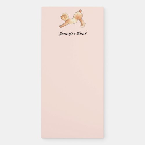 Poodle illustration pink Magnetic Notepad