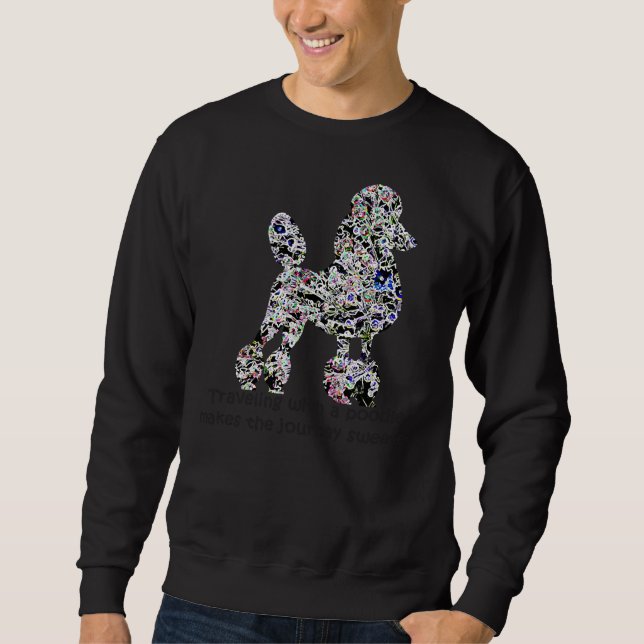 Poodle In Chrysanthemums Sweatshirt (Front)