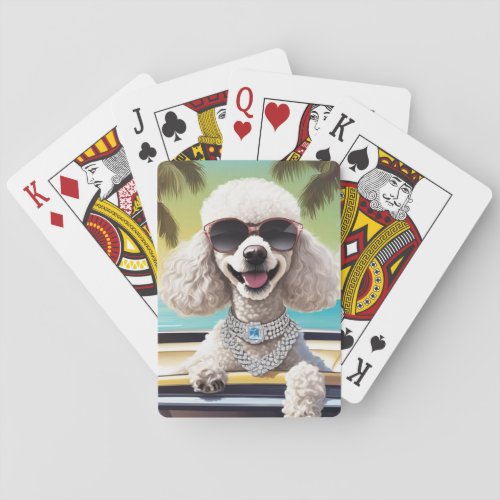 Poodle In Diamonds Playing Cards