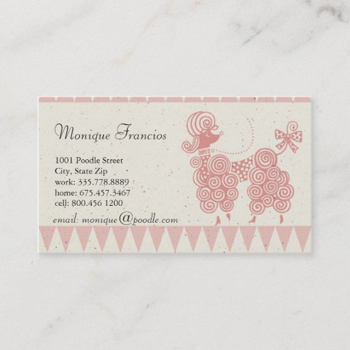Customizable Poodle in Paris Business Card