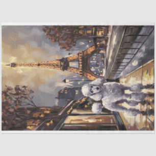 Poodle in Paris Painting Decoupage Tissue Paper