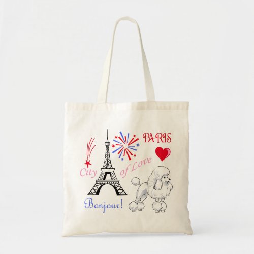 Poodle in Paris Tote Bag