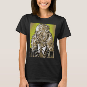 Poodle In Pinstripes Ink And Acrylic T-Shirt