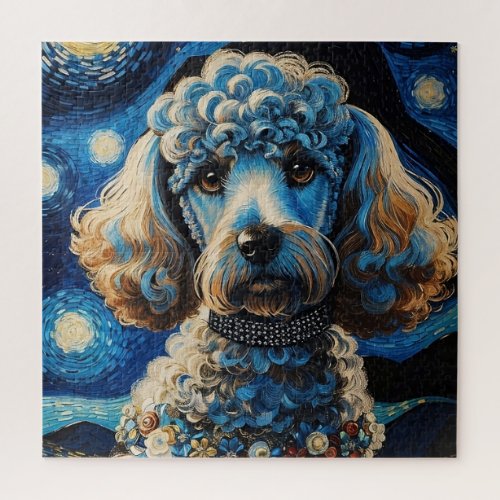 Poodle in Starry Night Puzzle