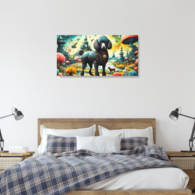 Poodle In The Garden of Earthly Delights 3 Canvas Print (Insitu(Bedroom))