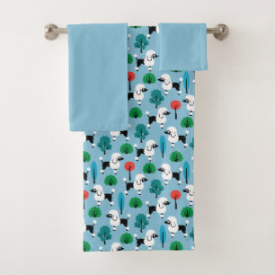 Poodle in the park bath towel set