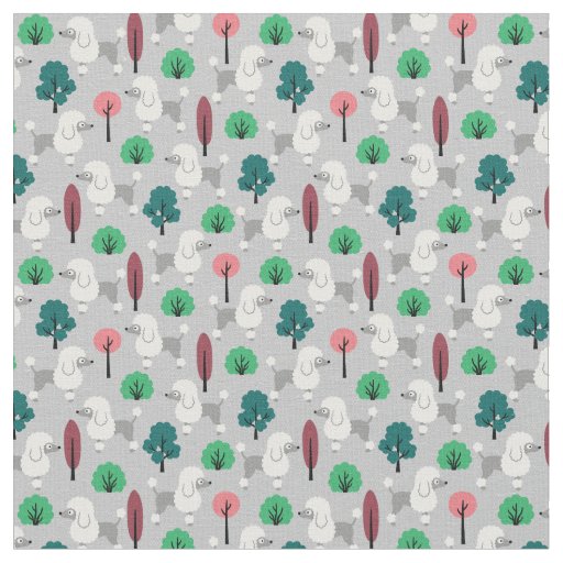 Poodle in the park fabric