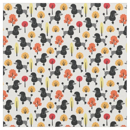 Poodle in the park fabric