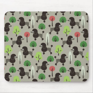 Poodle in the park mouse pad