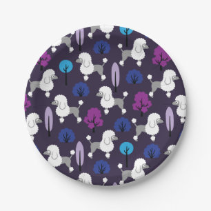 Poodle in the park paper plates