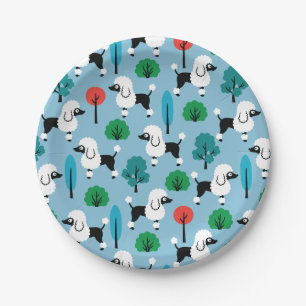 Poodle in the park paper plates