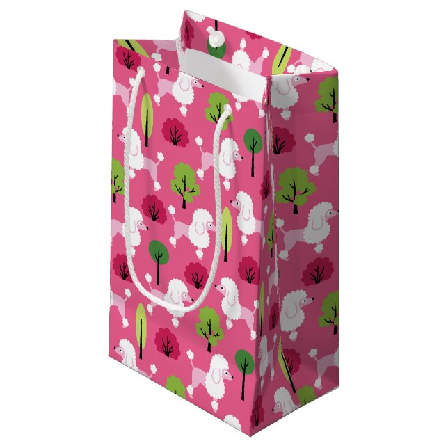Poodle in the park. small gift bag (Front Angled)
