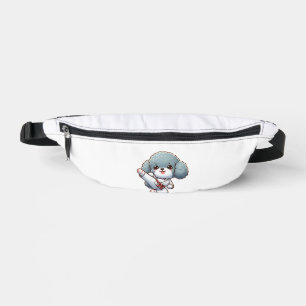Poodle karate high kick martial arts fanny pack