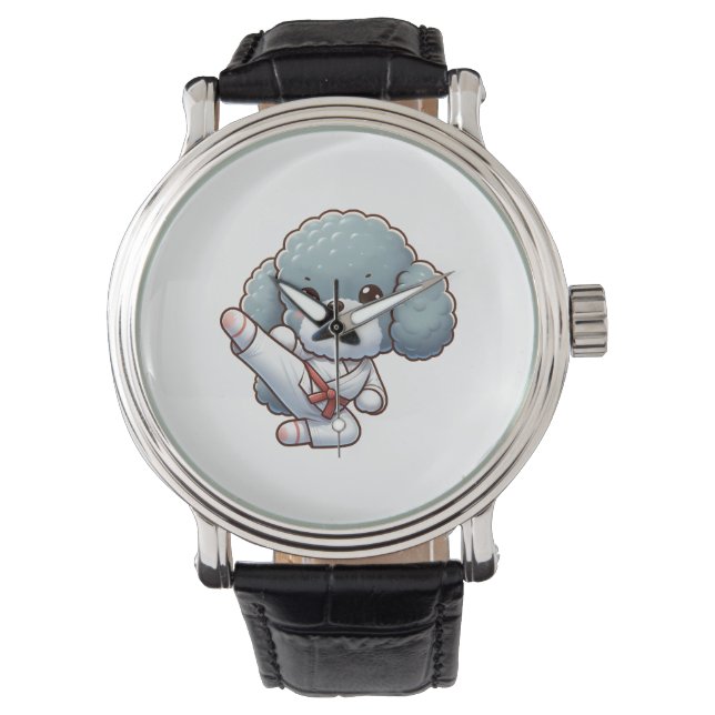 Poodle karate high kick martial arts watch (Front)