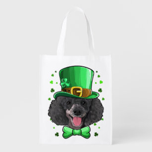 Poodle Leprechaun Costume St Patricks Day Grocery Bag