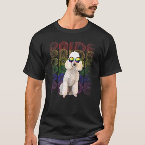 Poodle LGBT-Q Flag Gay Pride Lesbian Dog LGBT Mont T-Shirt
