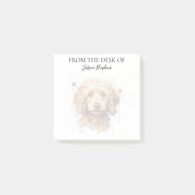 Poodle Lover Monogrammed Dog Post-it Notes (Front)