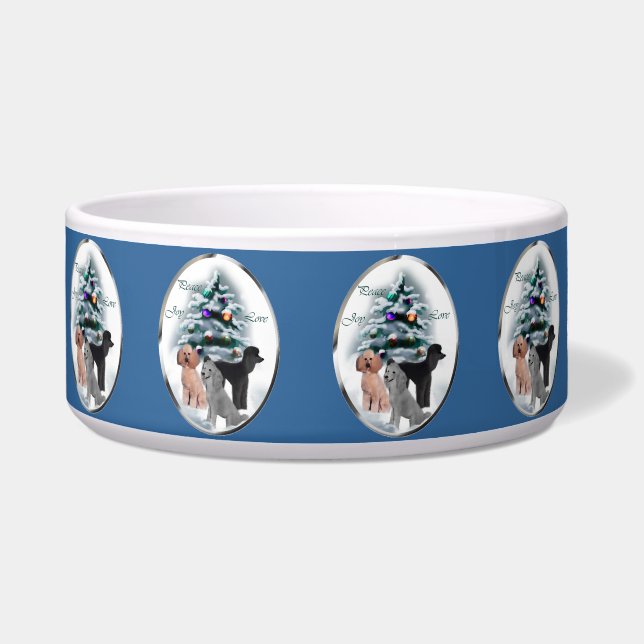 Poodle Lovers Christmas Bowl (Front)