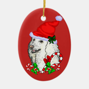 Poodle Lovers Christmas Ceramic Ornament