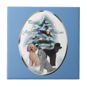 Poodle Lovers Christmas Tile