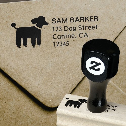 Poodle Lovers Dog Breed Return Address Rubber Stamp