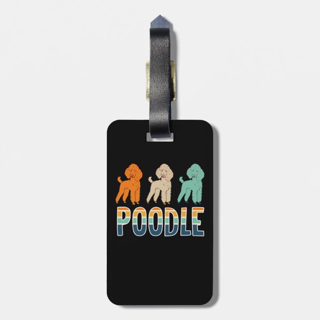 Poodle Luggage Tag (Back Vertical)