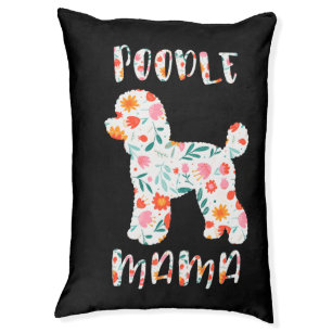 Poodle Mama Floral Dog Lover Pet Bed