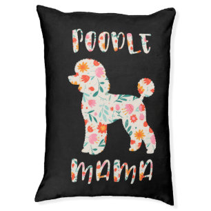 Poodle Mama Floral Dog Lover Pet Bed