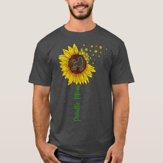 Poodle Mama Sunflower , Mothers Day Dog Mom  T-Shirt