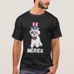 Poodle Mercia USA American Flag Women 4Th Of July T-Shirt