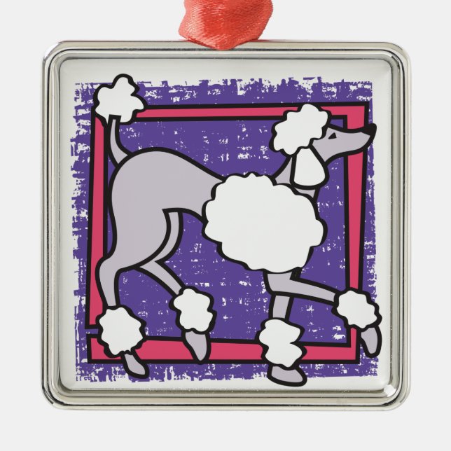POODLE METAL ORNAMENT (Front)