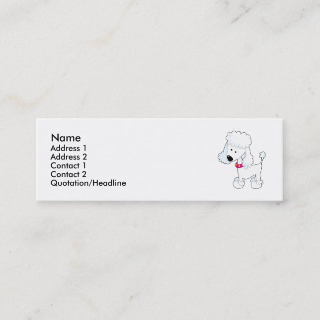 Poodle Mini Business Card (Front)