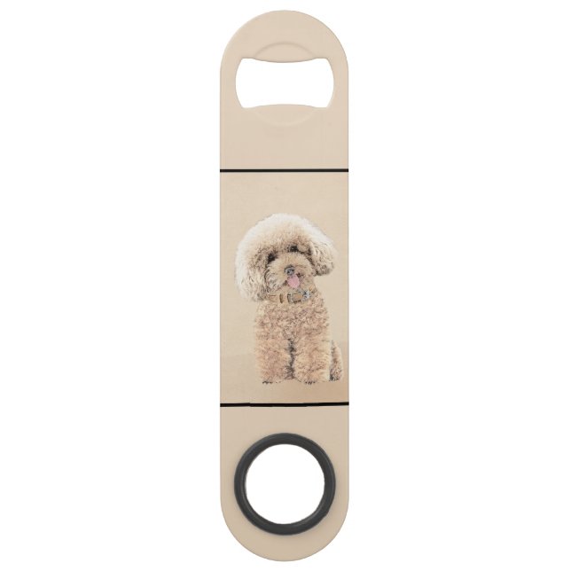 Poodle Miniature Toy Apricot Cream Brown Dog Art Bar Key (Back)