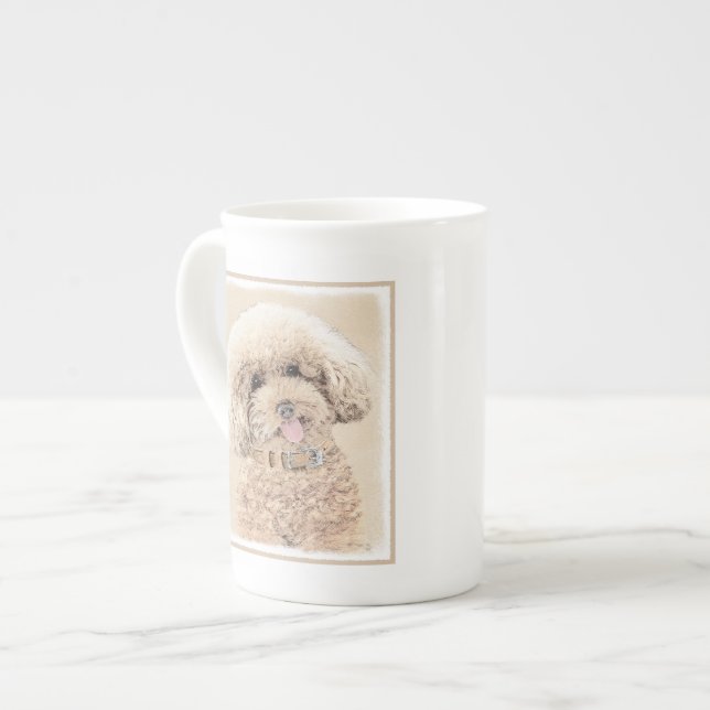 Poodle Miniature Toy Apricot Cream Brown Dog Art Bone China Mug (Front Left)