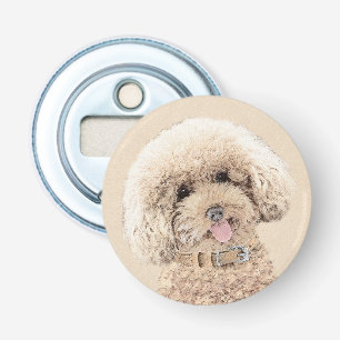 Poodle Miniature Toy Apricot Cream Brown Dog Art Bottle Opener