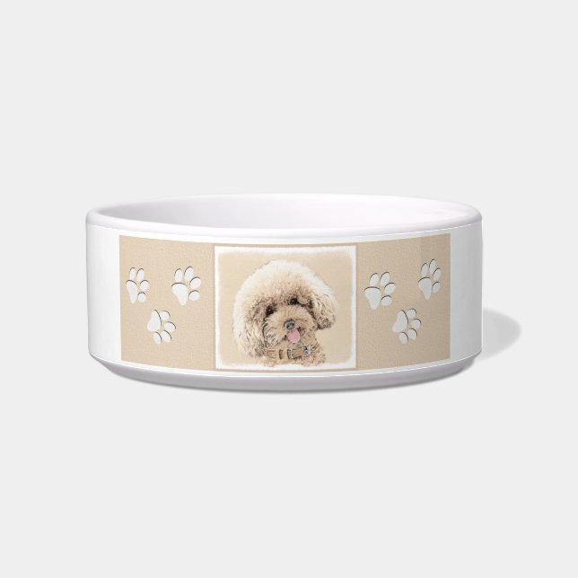 Poodle Miniature Toy Apricot Cream Brown Dog Art Bowl (Right)