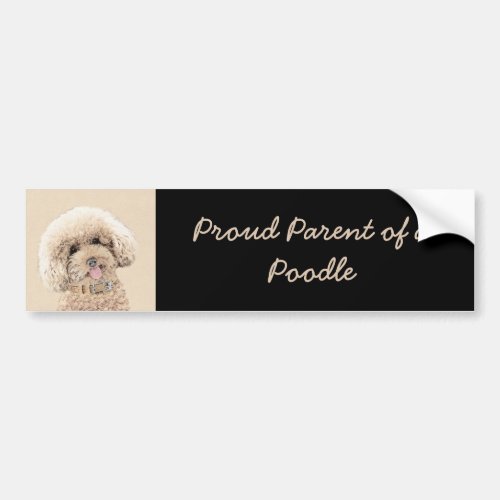 Poodle Miniature Toy Apricot Cream Brown Dog Art Bumper Sticker